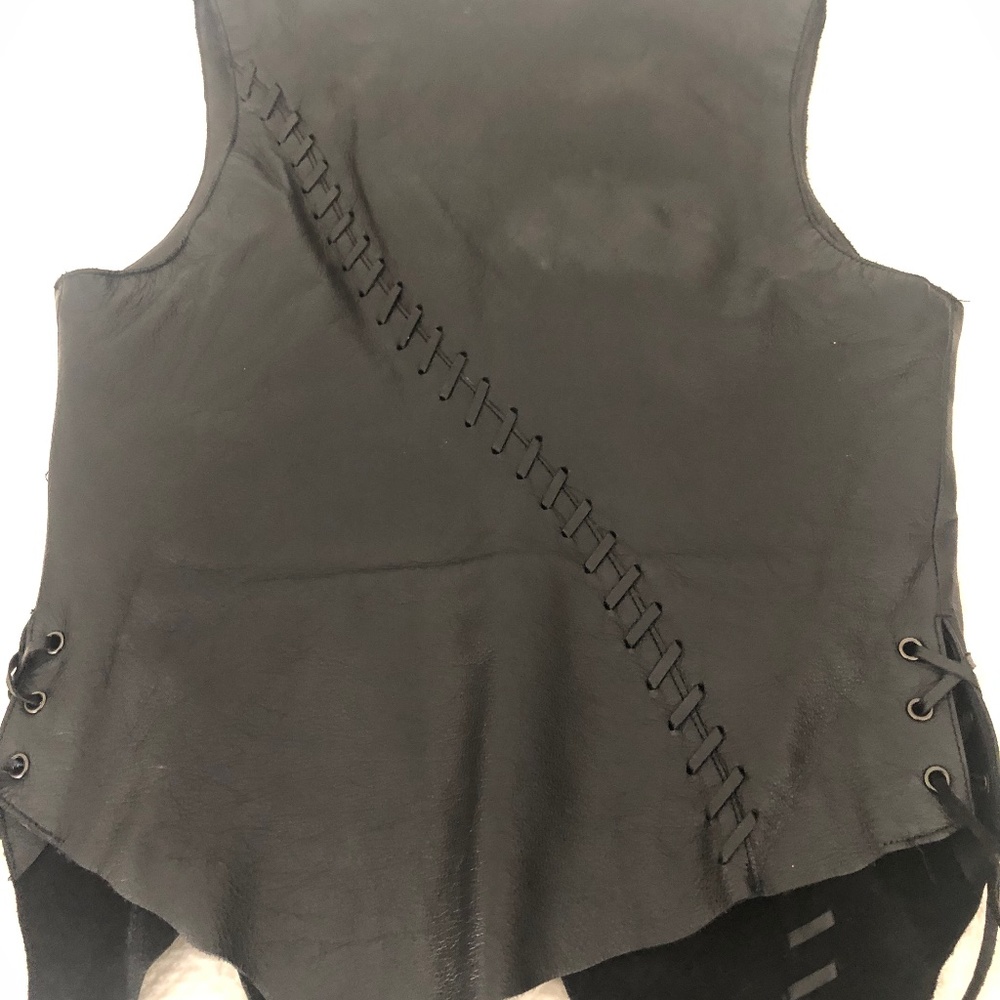 Harley Davidson leather wrap vest.